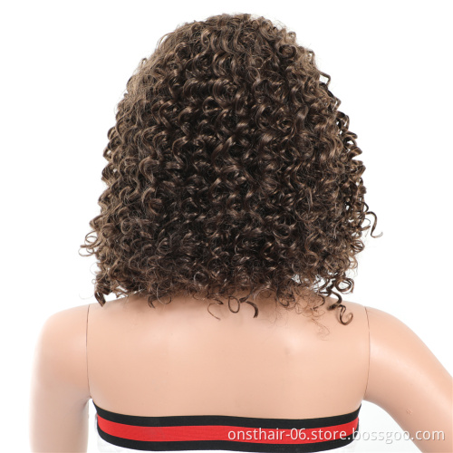 Onst Ombre Wigs Synthetic Hair Short Curly Bob Wig Natural Wavy Headband For Women Daily Party Cosplay Wig Heat Resistant